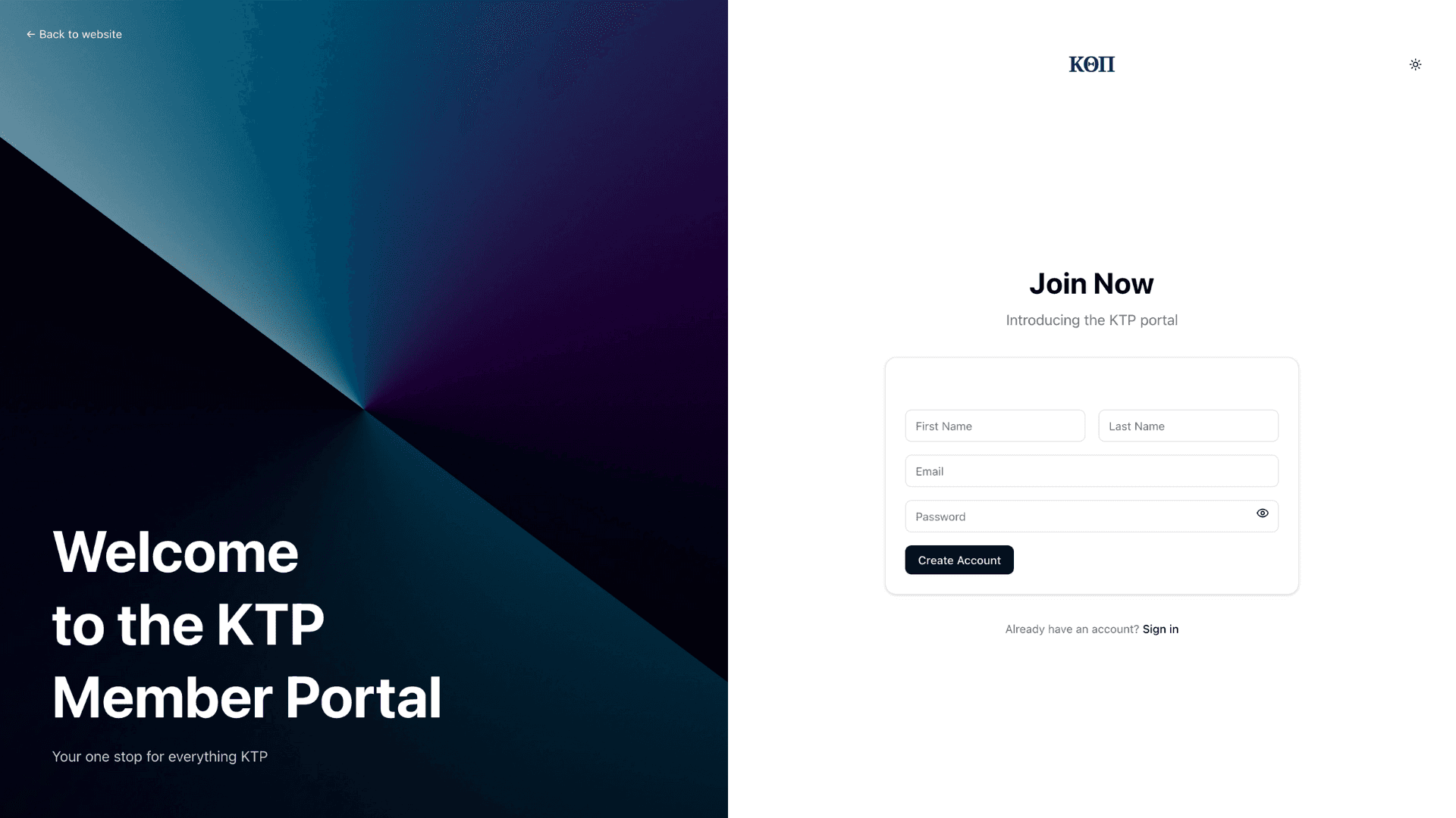 KTP Indiana Website & Member Portal